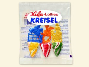 self-service bag with 3 Küfa Spinning Top lollies with fruit flavour