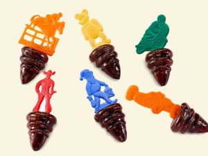6 Küfa Spinning Top Fruit lollies with figurative stick and cola flavour (caffein-free)