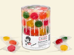 transparent jar with 100 Küfa Fruit Lollies