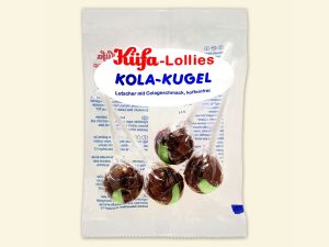 sachet/self-service bag with 4 Küfa Cola-Ball lollies