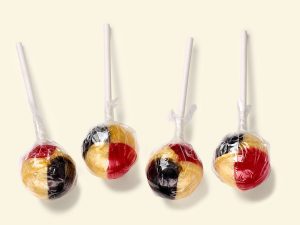 Küfa Deutschland-Lolly ball lollipops in the colors black, red and gold