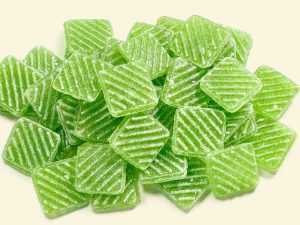 Küfa Woodruff Tablets (flat, wafer-shaped, green sweets with woodruff flavor)