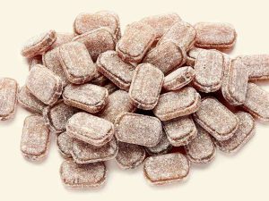 Küfa Herbal Cough Drops (flat, rectangular, brown candies with herbal extracts)